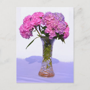 Elegante, rosa, lila Blumendörfchen Hydrangeas Postkarte