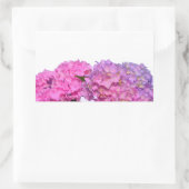 Elegante, rosa, lila Blumendörfchen Hydrangeas Rechteckiger Aufkleber (Tasche)