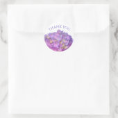 Elegante, rosa, lila Blumendörfchen Hydrangeas Runder Aufkleber (Tasche)