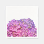 Elegante, rosa, lila Blumendörfchen Hydrangeas Serviette (Vorderseite)