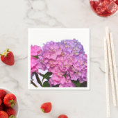 Elegante, rosa, lila Blumendörfchen Hydrangeas Serviette (Beispiel)