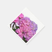 Elegante, rosa, lila Blumendörfchen Hydrangeas Serviette (Ecke)