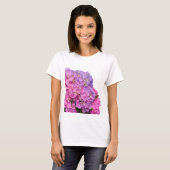 Elegante, rosa, lila Blumendörfchen Hydrangeas T-Shirt (Vorne ganz)