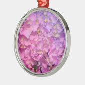 Elegante, rosa, lila, blumenreiche Hydrangeas Silbernes Ornament (Links)