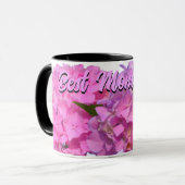 Elegante, rosa, lila, blumenreiche Hydrangeas Tasse (Vorderseite Links)