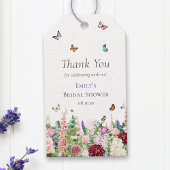 Elegante rosa Lila Blüten und Schmetterlinge Geschenkanhänger