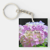 Elegante, rosa, lila Hydrangeas Schlüsselanhänger (Vorderseite)
