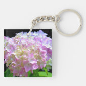 Elegante, rosa, lila Hydrangeas Schlüsselanhänger (Rückseite)