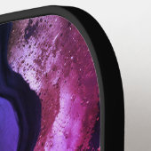 Elegante rosa lila Marmorkunst Imitate Glitzer Kog Pickleball Schläger (Linke Seite)