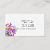 Elegante Rosa Lila Peach Blume Florist Visitenkarte (Rückseite)