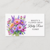 Elegante Rosa Lila Peach Blume Florist Visitenkarte (Vorderseite)