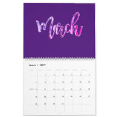 Elegante rosa Lila Script Typografie Moderne Kalender (Mär 2027)