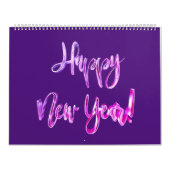 Elegante rosa Lila Script Typografie Moderne Kalender (Titelbild)