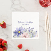 Elegante rosa Lila Wasserfarben Blumenzehen Serviette (Beispiel)