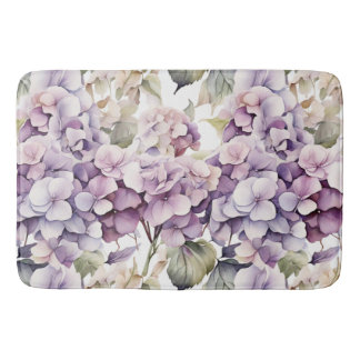 Elegante rosa lila Wasserfarben Hortensien Badematte