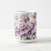 Elegante rosa lila Wasserfarben Hortensien Kaffeetasse (Mittel)