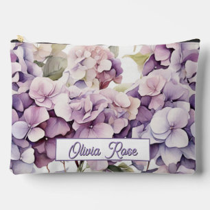 Elegante rosa lila Wasserfarben Hortensien Zubehörtasche