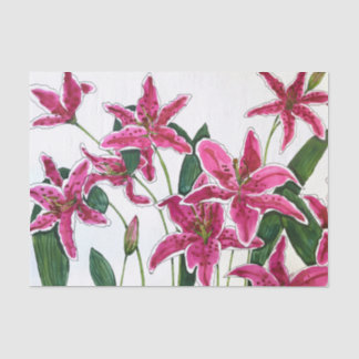 Elegante rosa Lilien Tissue-Papier Seidenpapier