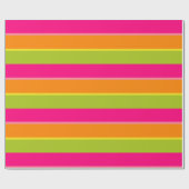 Elegante rosa, Limone, orange und gelbe Fun Streif Geschenkpapier (Flach)
