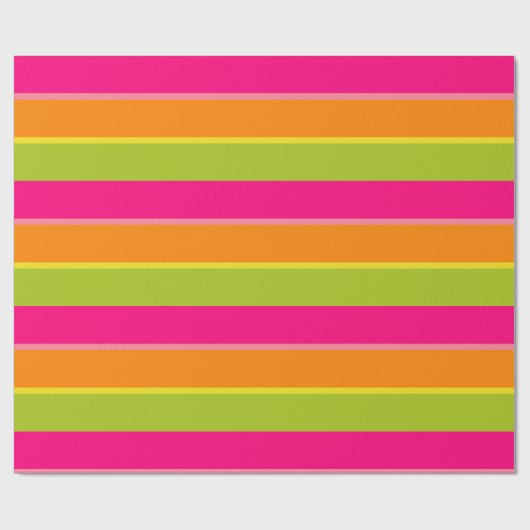 Elegante rosa, Limone, orange und gelbe Fun Streif Geschenkpapier (Flach)