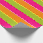 Elegante rosa, Limone, orange und gelbe Fun Streif Geschenkpapier (Ecke)