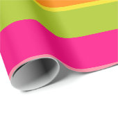 Elegante rosa, Limone, orange und gelbe Fun Streif Geschenkpapier (Rolleneckpunkt)