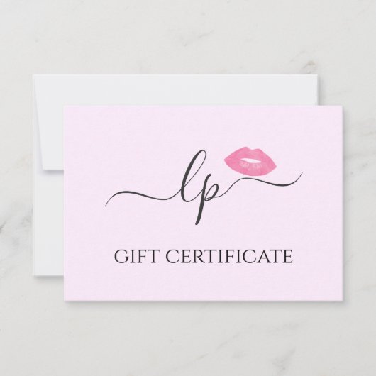 Elegante Rosa Lippen handgeschriebene Skriptkallig (Vorderseite)