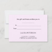 Elegante Rosa Lippen handgeschriebene Skriptkallig (Rückseite)