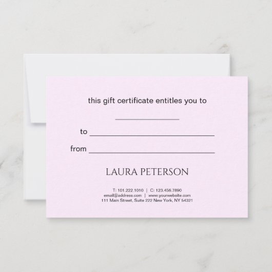 Elegante Rosa Lippen handgeschriebene Skriptkallig (Rückseite)