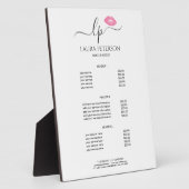 Elegante Rosa Lippen handgeschriebene Skriptkallig Fotoplatte (Seite)