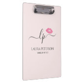 Elegante Rosa Lippen handgeschriebene Skriptkallig Klemmbrett (Rechts)