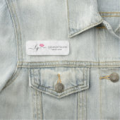 Elegante Rosa Lippen handgeschriebene Skriptkallig Namensschild (Beispiel)