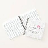 Elegante Rosa Lippen handgeschriebene Skriptkallig Notizblock (Innenseite)