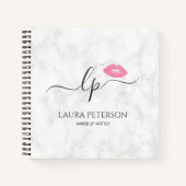 Elegante Rosa Lippen handgeschriebene Skriptkallig Notizblock (Vorderseite)