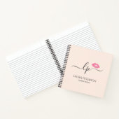 Elegante Rosa Lippen handgeschriebene Skriptkallig Notizblock (Innenseite)