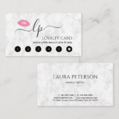 Elegante Rosa Lippen handgeschriebene Skriptkallig Treuekarte (Vorne/Hinten)