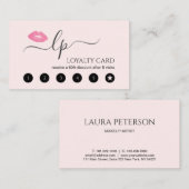 Elegante Rosa Lippen handgeschriebene Skriptkallig Treuekarte (Vorne/Hinten)