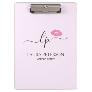 Elegante Rosa Lips handgeschriebene Skriptkalligra Klemmbrett