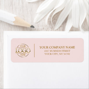 Elegante Rosa-Logo-Rücksendeadresse