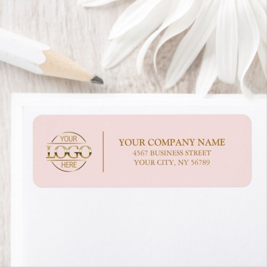 Elegante Rosa-Logo-Rücksendeadresse (Insitu)