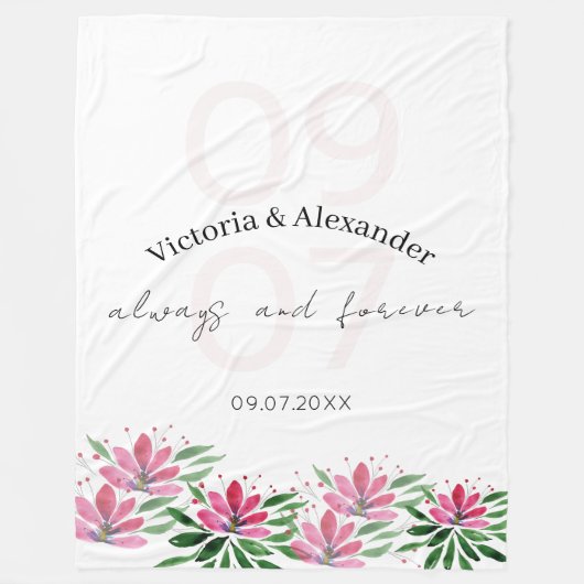 Elegante Rosa Lotus Blume Fleecedecke (Vorderseite)