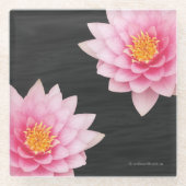 Elegante Rosa Lotus-Blume Glasuntersetzer (Vorderseite)