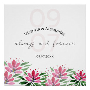 Elegante Rosa Lotus Blume Poster