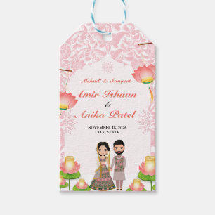 Elegante rosa Lotus Laternen Mehndi Sangeet Indisc Geschenkanhänger