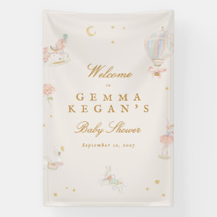elegante rosa Mädchen Märchen Baby Shower Begrüßun Banner