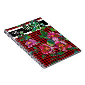 Elegante rosa Magenta Aquarellblumen Notizblock (Rechte Seite)