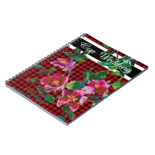 Elegante rosa Magenta Aquarellblumen Notizblock (Linke Seite)