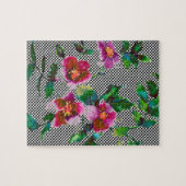 Elegante rosa Magenta Aquarellblumen Rose Puzzle (Horizontal)