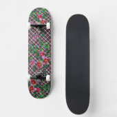 Elegante rosa Magenta Aquarellblumen Rose Skateboard (Vorderseite)