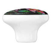 Elegante rosa magenta Aquarellfarben Rose Keramikknauf (Seitenansicht)